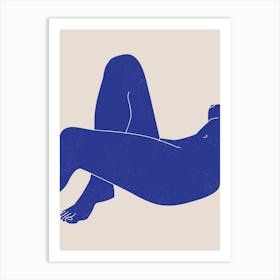 Nude Study Blue 2 Art Print