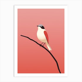 Minimalist Robin 3 Illustration Art Print