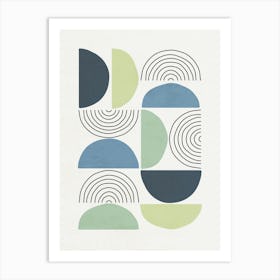 Abstract Blue And Green Art Print