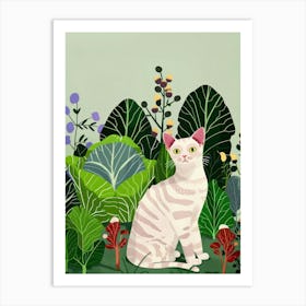 Cat And Cabbage 1 Art Print