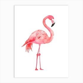 Flamingo Watercolor Painting Art Print