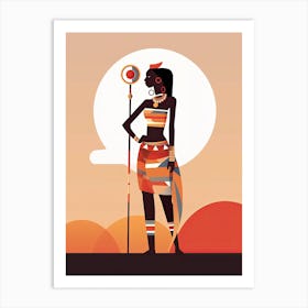 Abstracted Africa: Minimalist Tribal Impressions Art Print