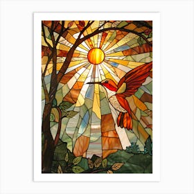 Hummingbird Stained Glass 20 Art Print