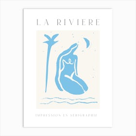 Down by the River Poster, Figurative Minimal Illustration Art Print