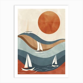 Sailboats In The Sea 1 Art Print