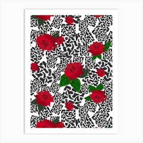 Showy Red Roses Art Print