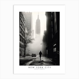 Poster Of New York City, Black And White Analogue Photograph 4 Art Print