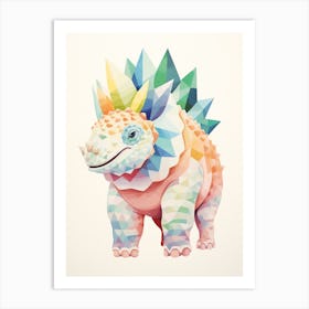 Colourful Dinosaur Pachyrhinosaurus 1 Art Print