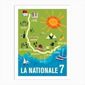 La Nationale 7 Route Du Soleil Art Print