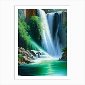 Zrmanja Waterfalls, Croatia Peaceful Oil Art  (2) Art Print