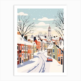 Retro Winter Illustration Newcastle United Kingdom 1 Art Print