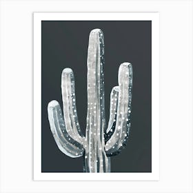 Silver Torch Cactus Minimalist Abstract 1 Art Print