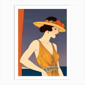 Woman In A Hat 8 Art Print