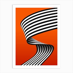 Abstract Black And White Stripes Art Print