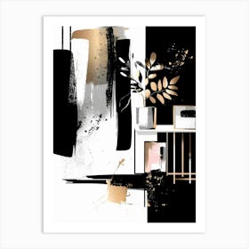 Abstract Black And White Painting 16 Art Print