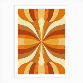 Abstract Orange And White Pattern Art Print