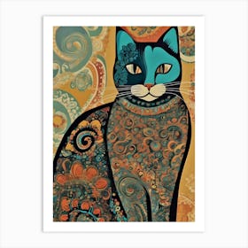 Paisley Cat  Art Print