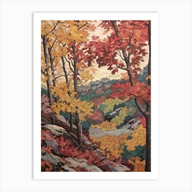 Dwarf Birch 1 Vintage Autumn Tree Print  Art Print