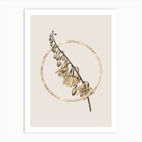 Gold Ring Giant Cabuya Glitter Botanical Illustration Art Print