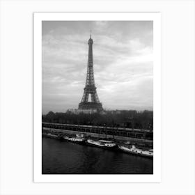 Black and white Eiffel Tower Art Print Art Print