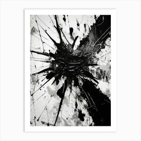 Chaos Abstract Black And White 8 Art Print