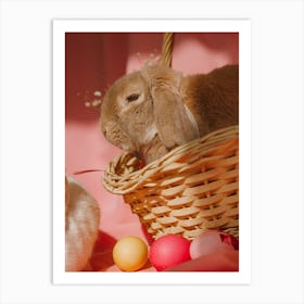 Easter Bunnies In Basket Art Print