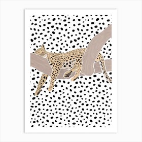 Leopard Sleeping On A Branch 2 Art Print