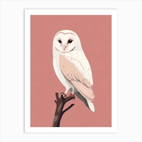 Minimalist Barn Owl 2 Illustration Art Print