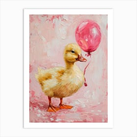 Cute Duck 1 With Balloon Art Print