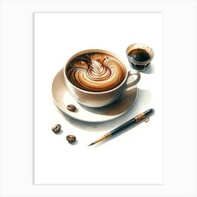 Coffee Latte Art Art Print