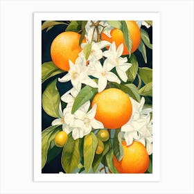 Oranges And Flowers 8 Art Print