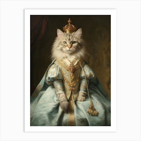 Cat With A Crown Rococo Style  6 Art Print