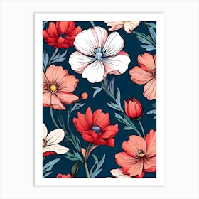 Seamless Floral Pattern 10 Art Print