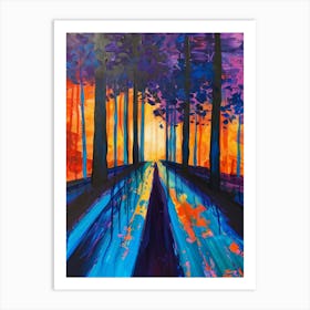 Sunset In The Woods 9 Art Print