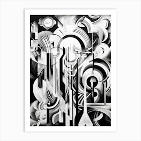 Transformation Abstract Black And White 11 Art Print