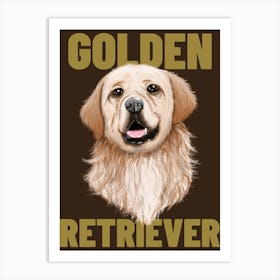Golden Retriever - Illustrated Design Maker For Dog Enthusiasts dog, puppy, cute, dogs, puppies 1 Art Print