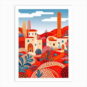 Marrakech, Illustration In The Style Of Pop Art 2 Art Print