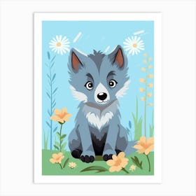 Baby Animal Illustration  Wolf 1 Art Print