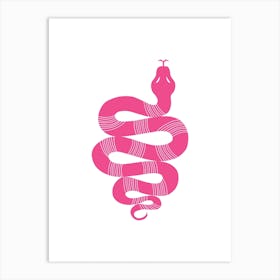 Large Snake Stripes Pink Art Print