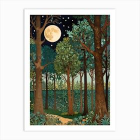 William Morris Moonlight In The Forest 51 Art Print