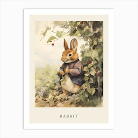 Beatrix Potter Inspired  Animal Watercolour Rabbit 6 Art Print