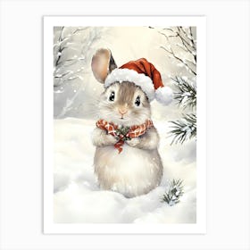 Santa Bunny 2 Art Print