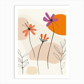 Flowers On A White Background 18 Art Print