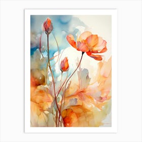 Watercolor Of Flowers 5 Art Print