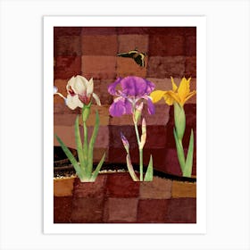 Luxurious Iris Flowers Art Print