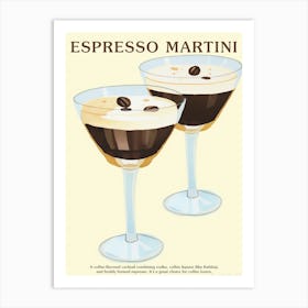 Espresso Martini Cocktail Kitchen Art Coffee Art Art Print