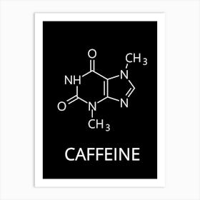 Caffeine Molecule On A Black Background Art Print