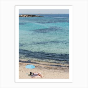 Sunbathing On The Beach Art Print