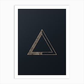 Geometric Gold Glyph Abstract on Dark Teal n.0213 Art Print