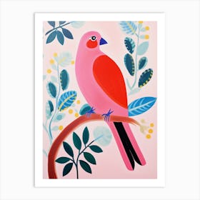 Pink Bird Painting Art Print